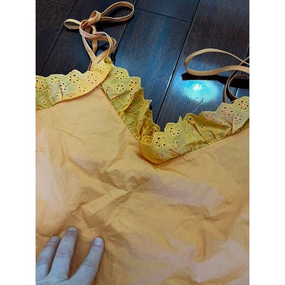 Anthropology orange fairy core boho flowy tank top with ruffles and bows - Picture 6 of 9